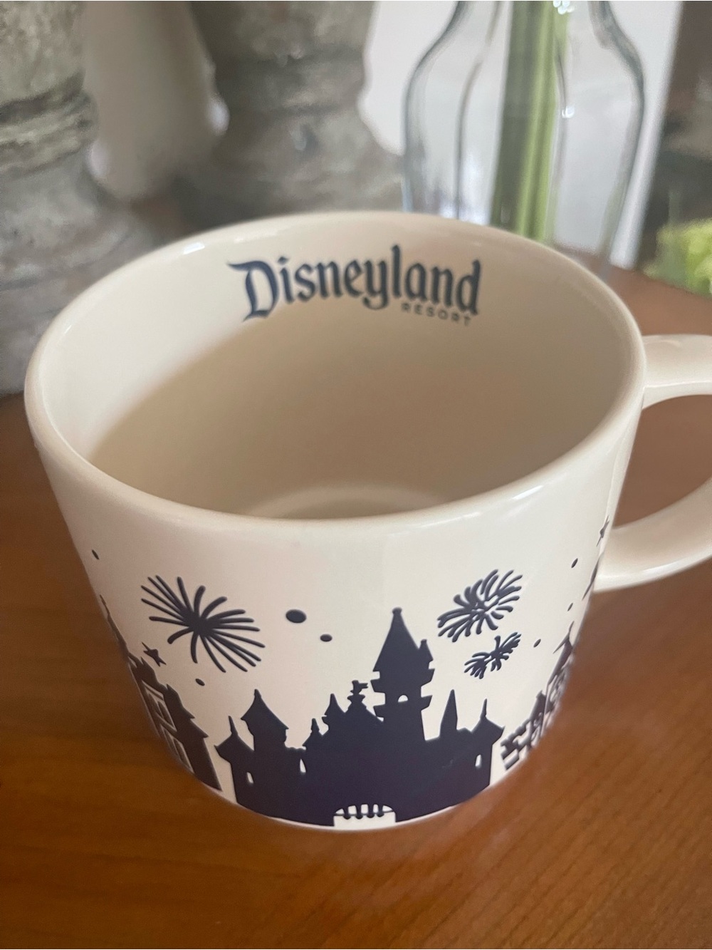 Disney Cream Mug with Navy Castle Silhouette